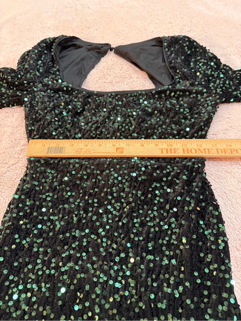Lulus Rhonna Emerald Green Velvet Sequin Mermaid Maxi Dress Size Medium - Picture 8 of 10